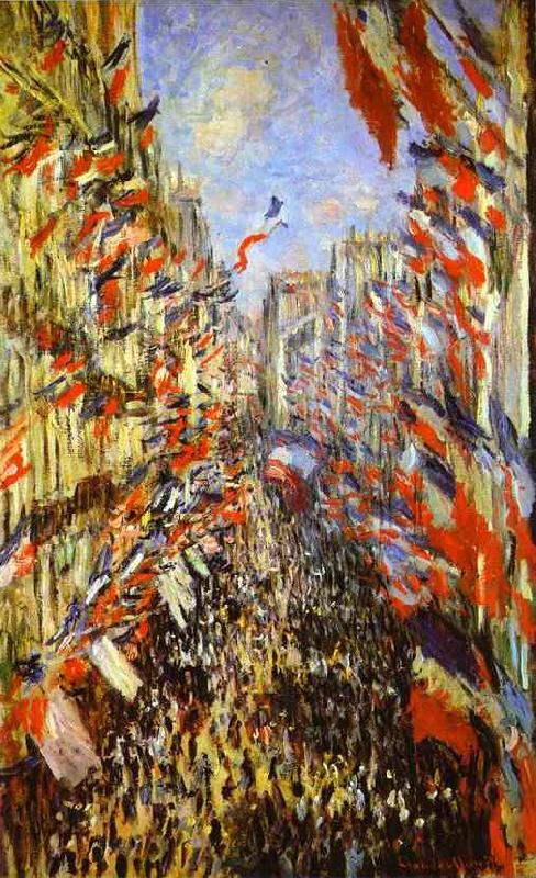 Claude Monet La Rue Montorgueil, France oil painting art